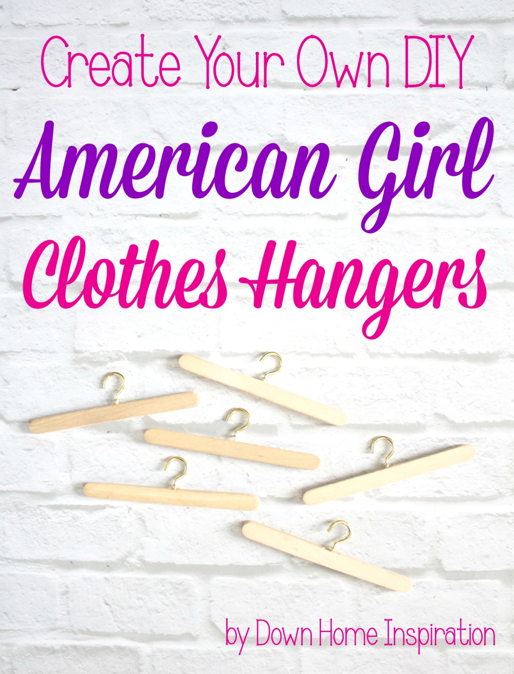 DIY Barbie or Doll Wooden Dollar Tree Clothes Rack with Hangers