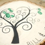 Family Tree Log Slice Guest Book